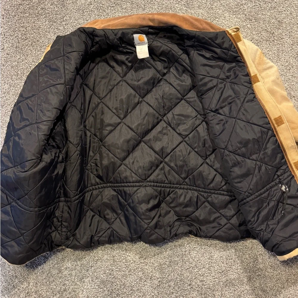 Carhartt Jacket Mens 4XL* Tan Quilt Lined Workwear Duck Canvas Distressed Faded*